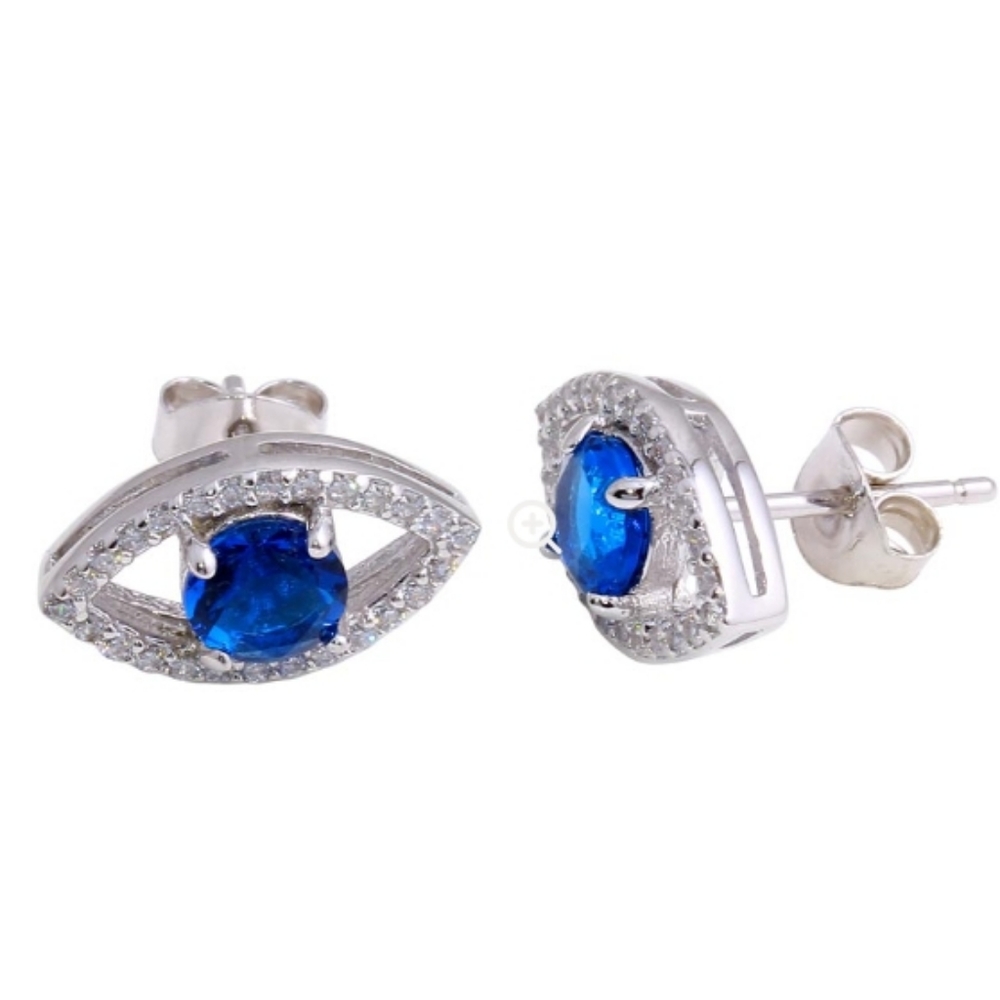 Women's Earrings Evil Eye Sterling Silver Earrings